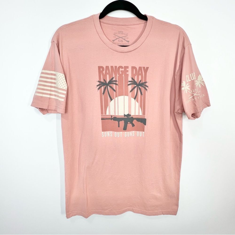 Grunt Style Range Day Suns Out Guns Out Graphic Tee Shirt Large
